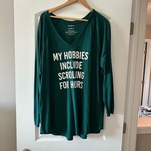 Torrid Green Long Sleeve Graphic Tee